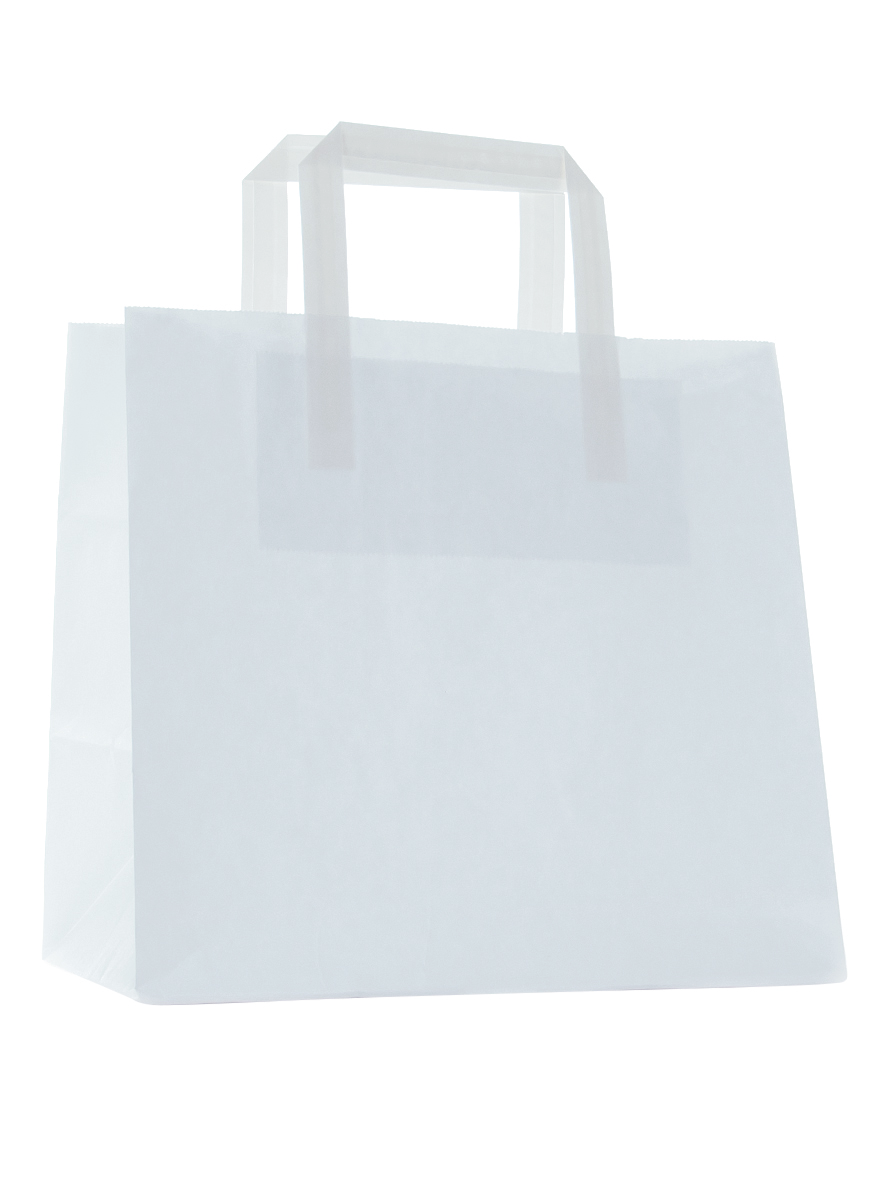 Papiertasche Tragetasche weiß 26+17x26cm - 250 Stück