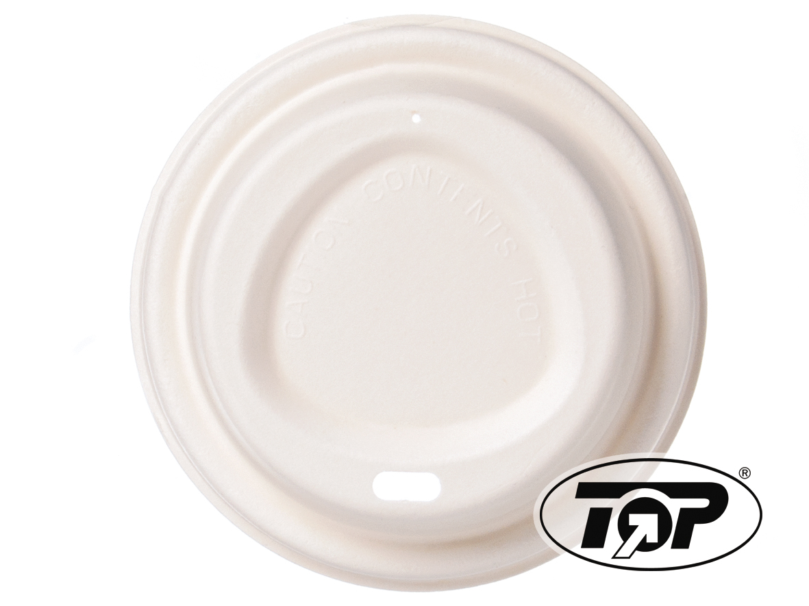 Kaffeebecher Coffee To Go Becher Deckel 80mm weiß Bagasse - 1000 Stück