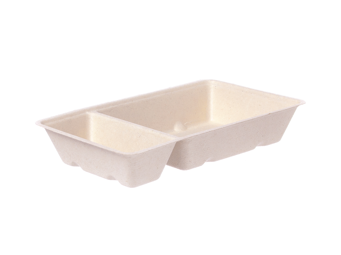 Snackschale 2-geteilt Bagasse 205x118x34mm - 600 Stück