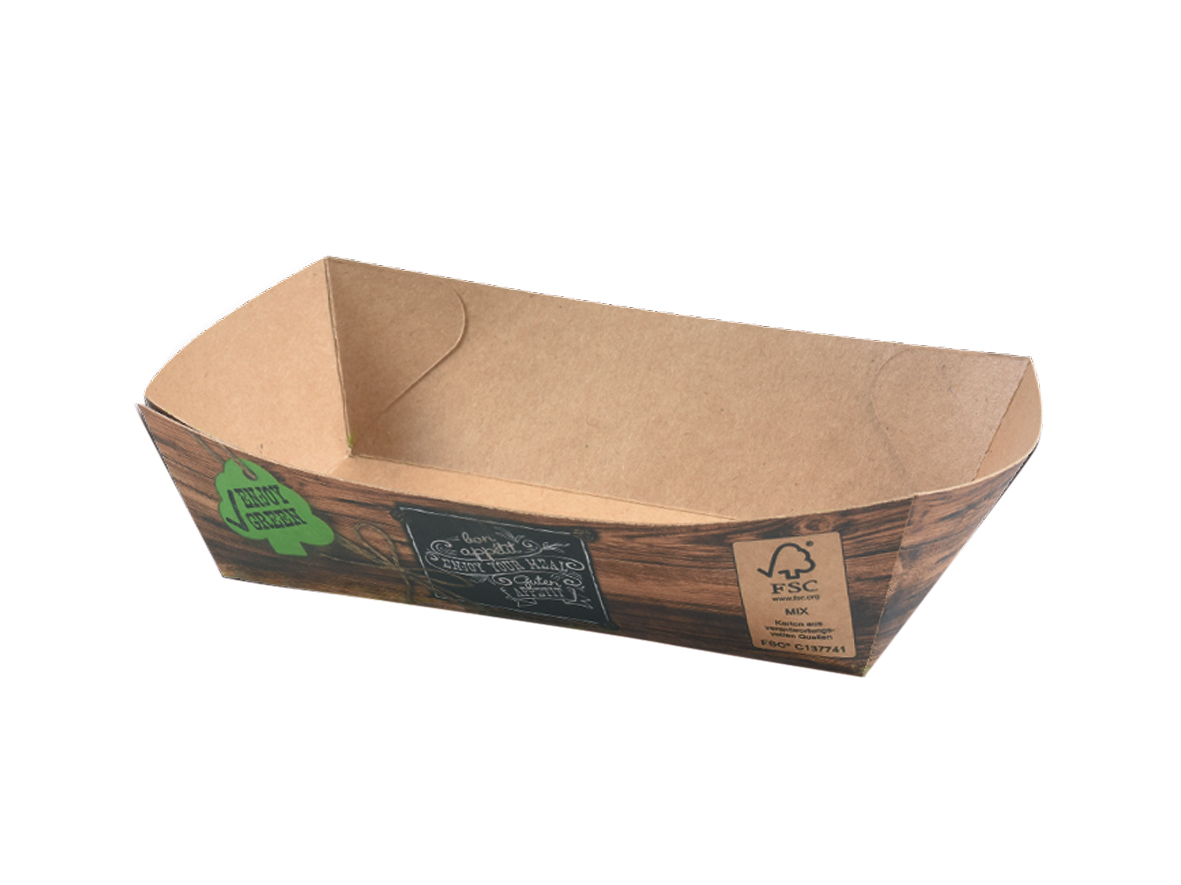 Snackschale Pappe ENJOY GREEN 130x65x42mm - 1000 Stück