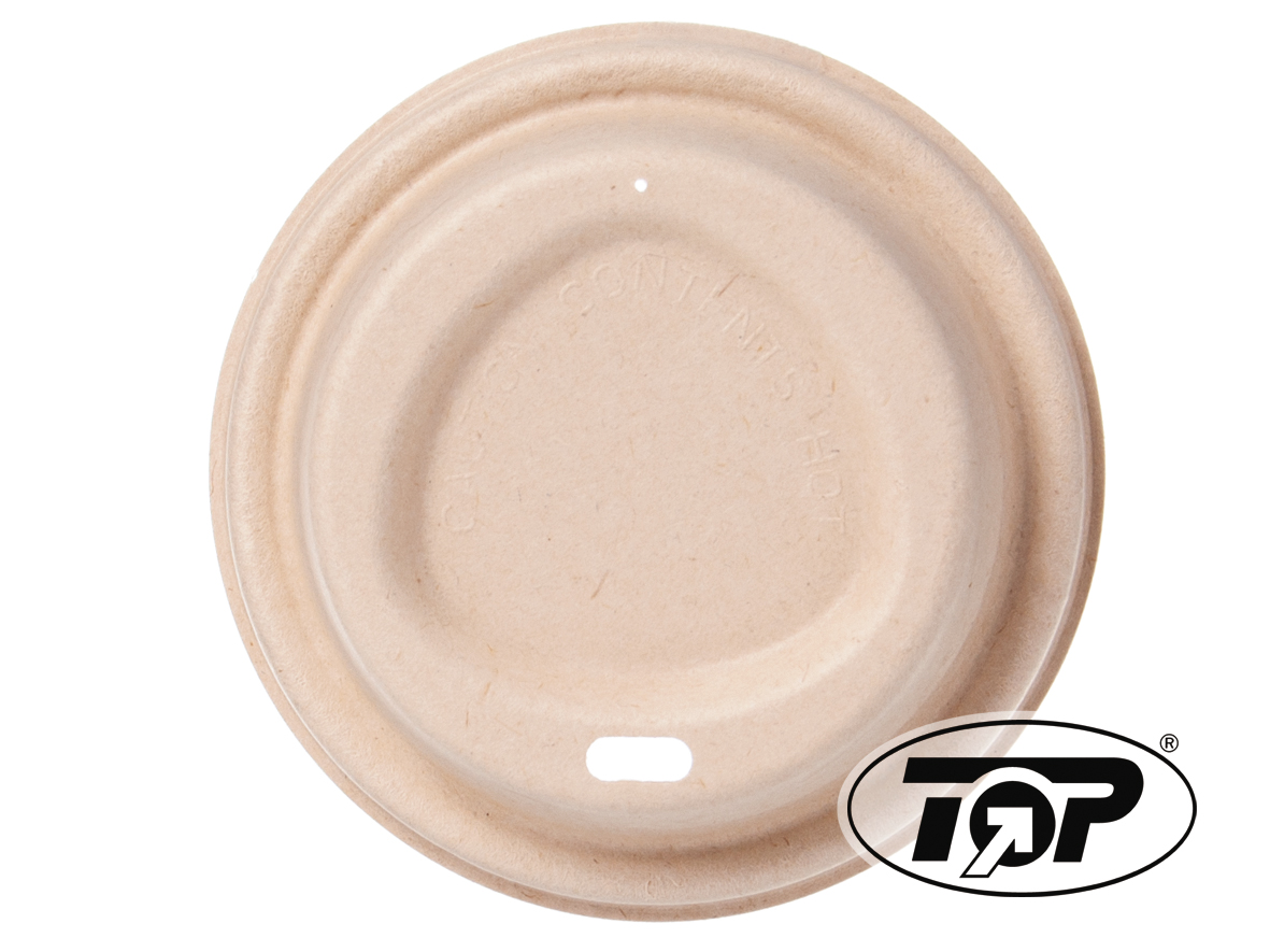 Kaffeebecher Coffee To Go Becher Deckel 80mm braun Bagasse - 1000 Stück