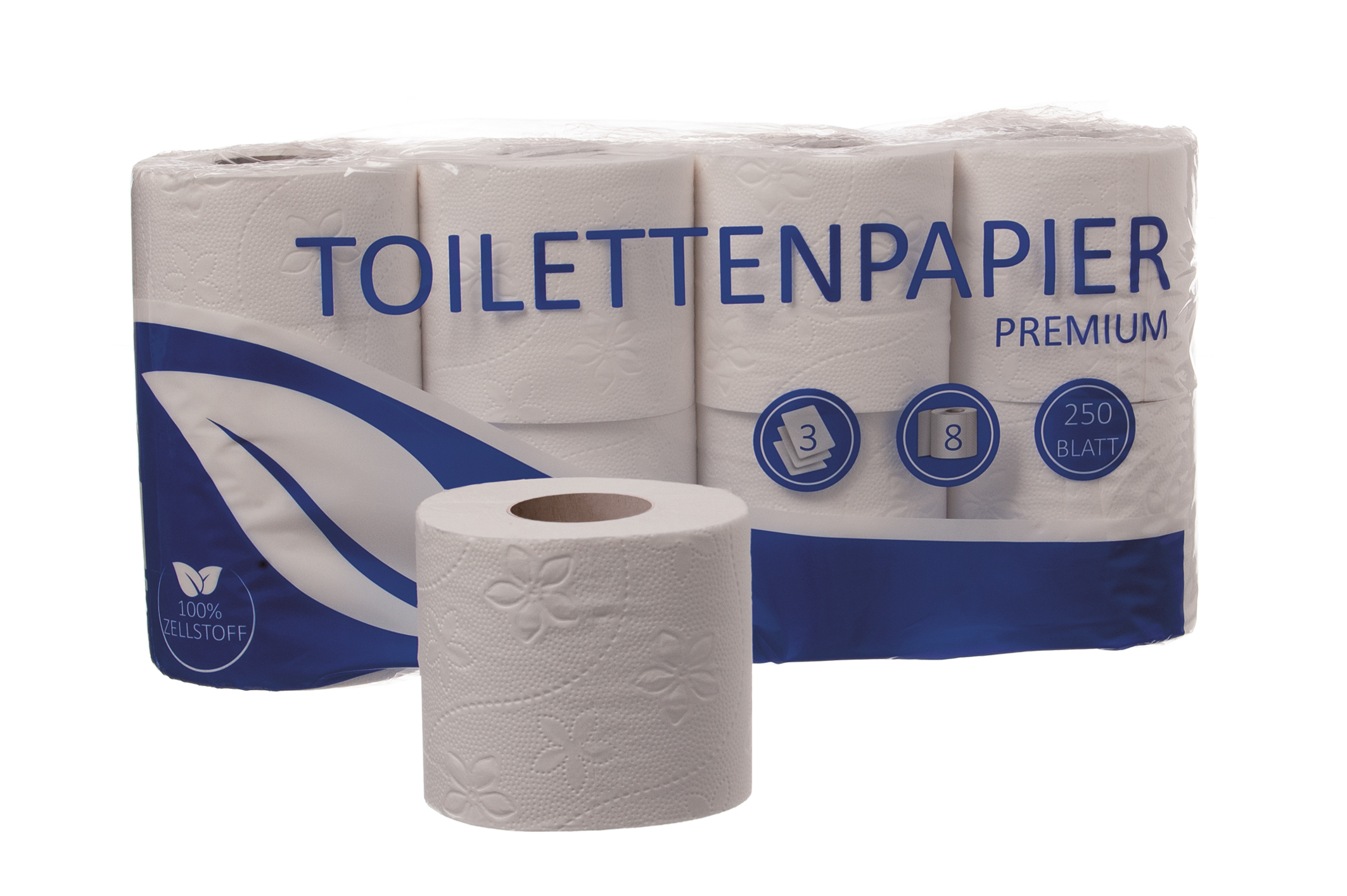 EU Ecolabel Toilettenpapier 250 Blatt - 3-lagig - 64 Rollen