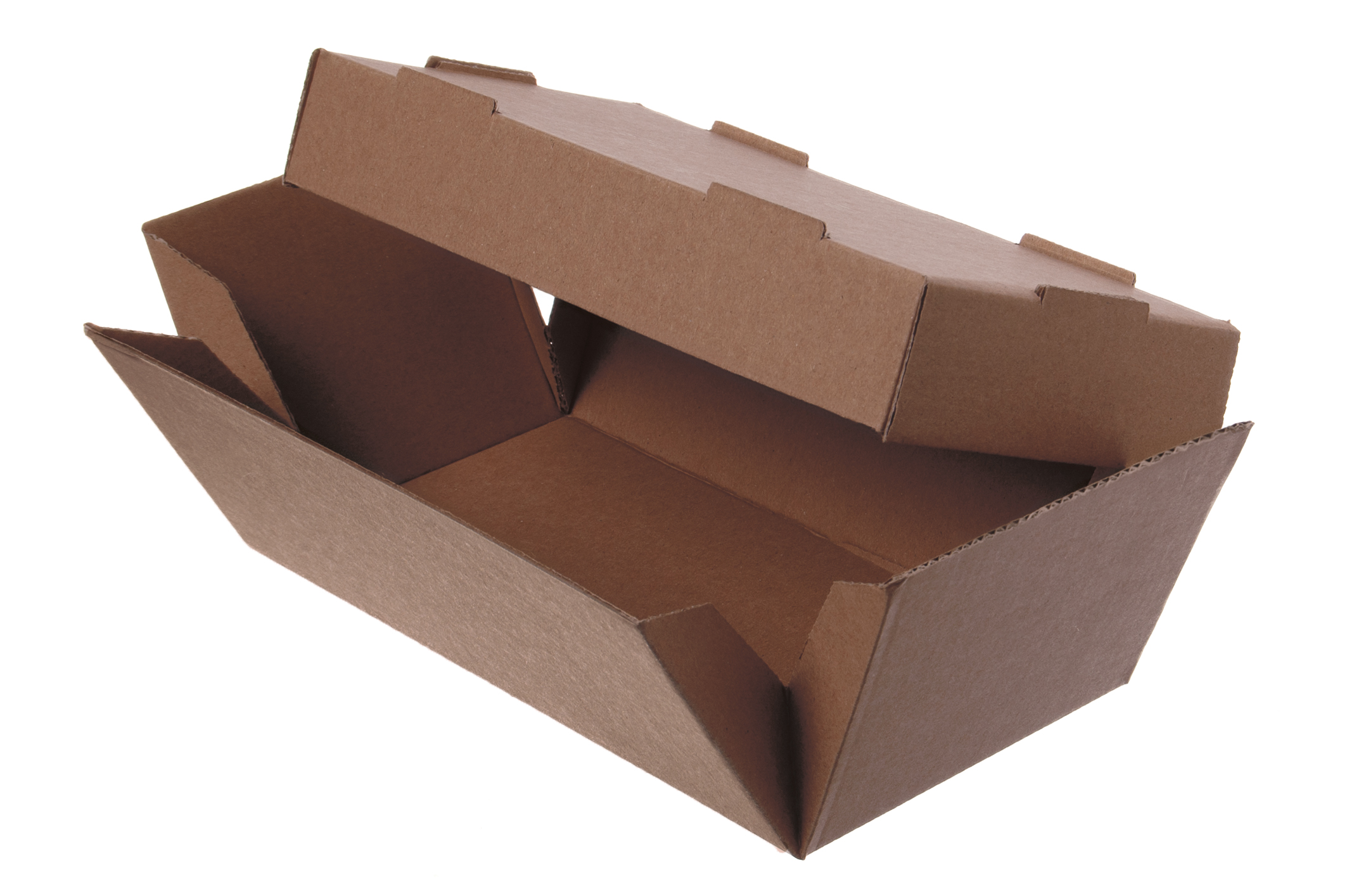 Faltbare Doppel Burgerbox Pappe 24x12x10cm - 100 Stück