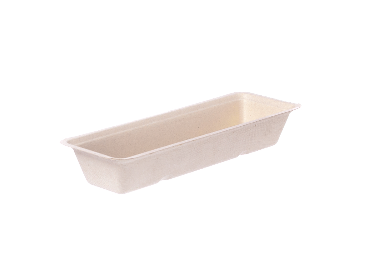 Snackschale ungeteilt Bagasse 200x72x32mm - 800 Stück