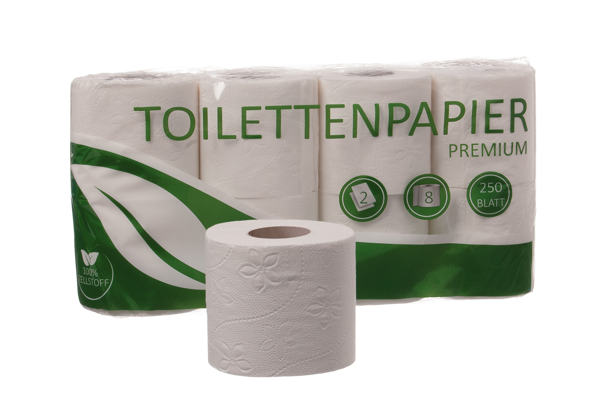 EU Ecolabel Toilettenpapier 250 Blatt - 2-lagig - 64 Rollen