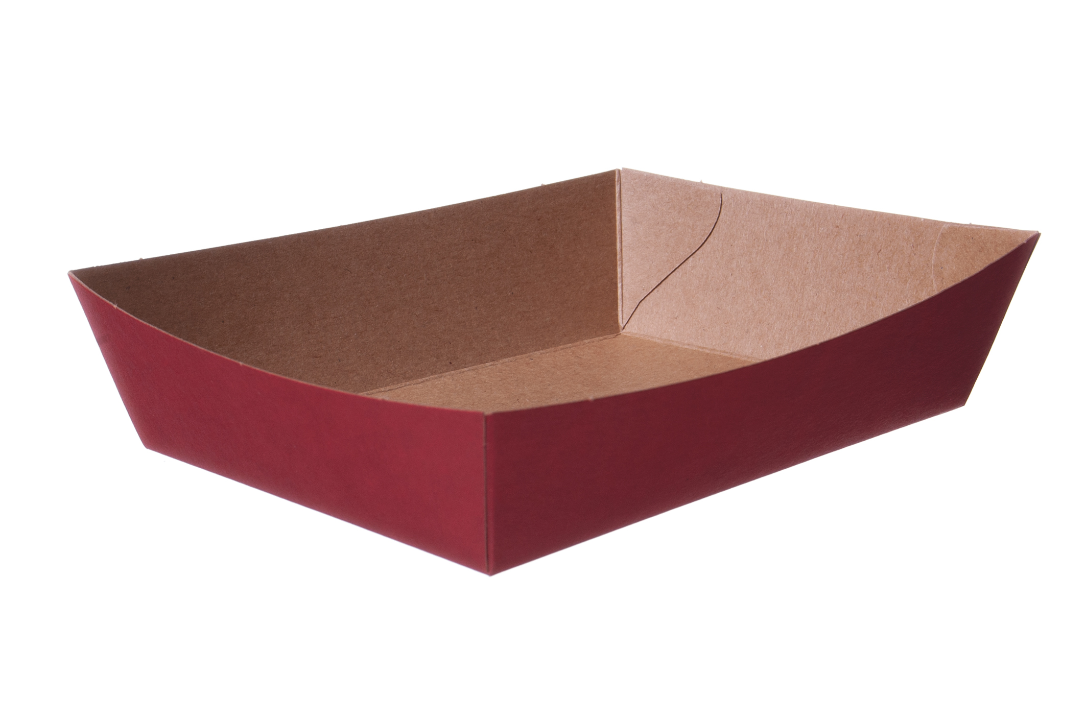 Gebäckschale Pappe 130x90x35mm - Rot/Braun - 1000 Stück