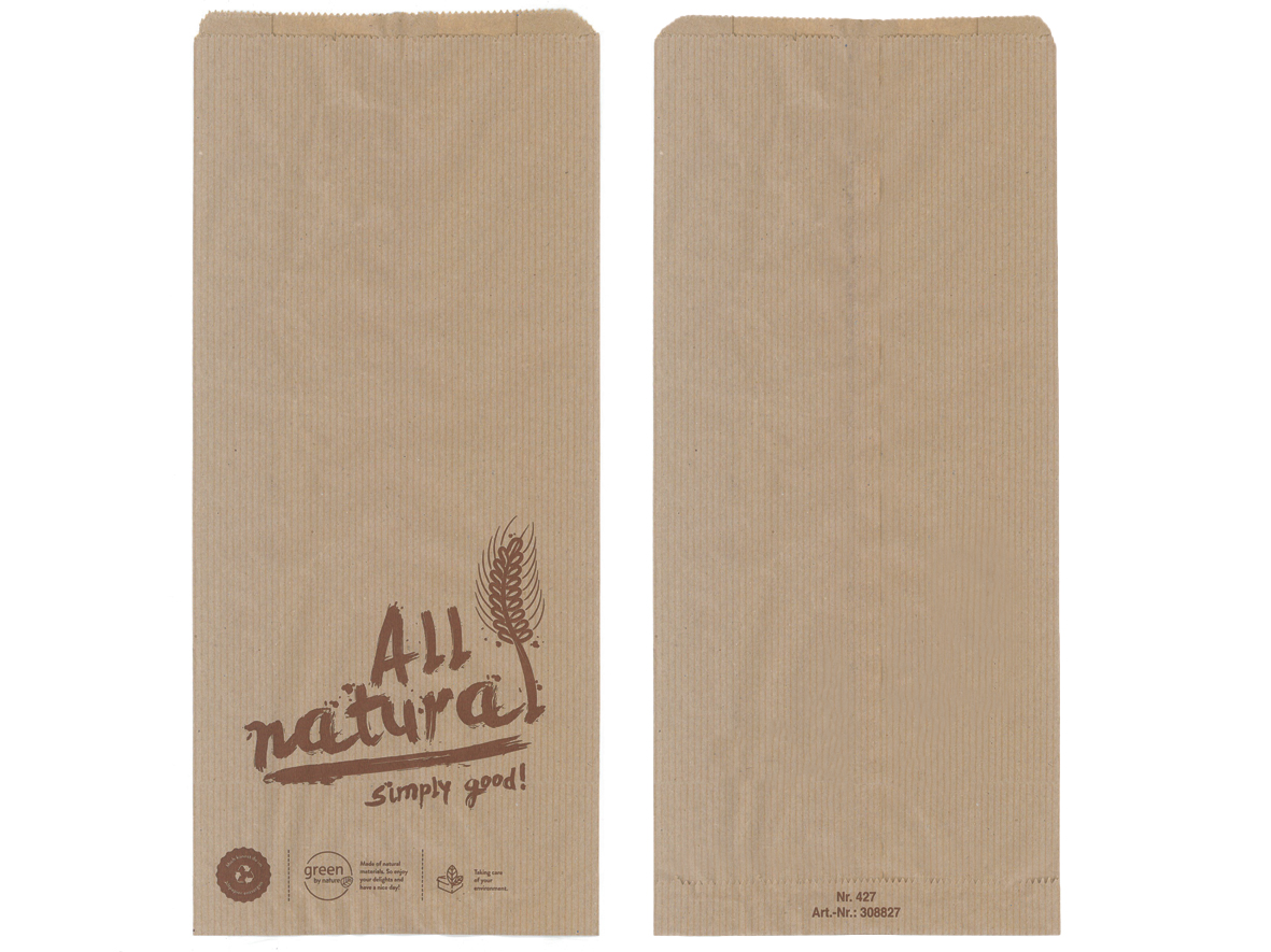 Bäckerbeutel Faltenbeutel ALL NATURAL braun 12+5x25cm - 1000 Stück