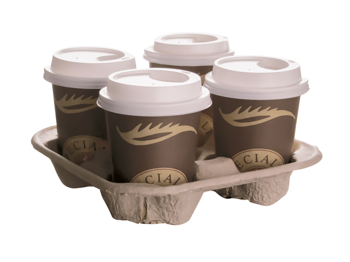 Becherhalter Cup Carrier für Kaffeebecher Coffee To Go Becher - 4 Becher - 180 Stück