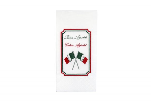 Serviette 40x40cm 2-lagig 1/8 Falz Motiv Italien - 2400 Stück