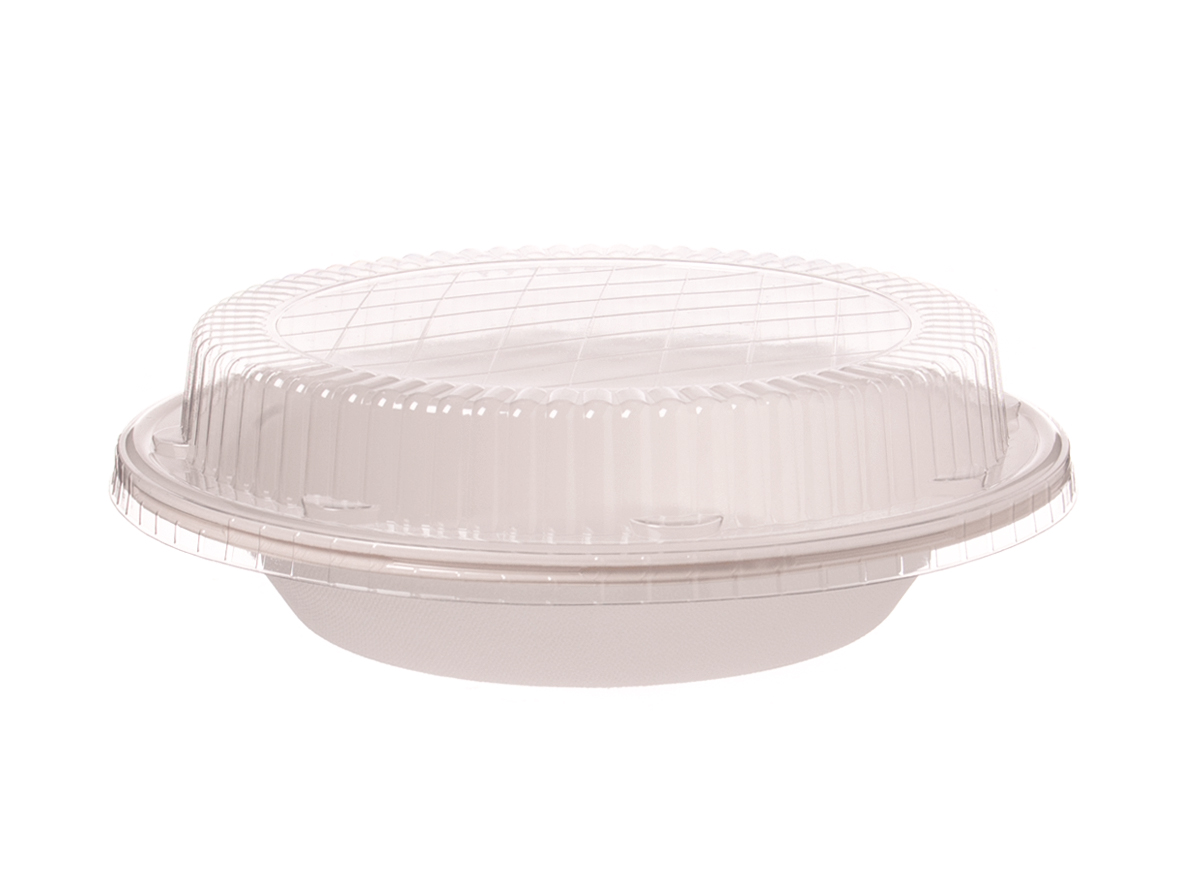 Einweg Salatschale mit Deckel Bagasse 22,5cm - 600 Stück